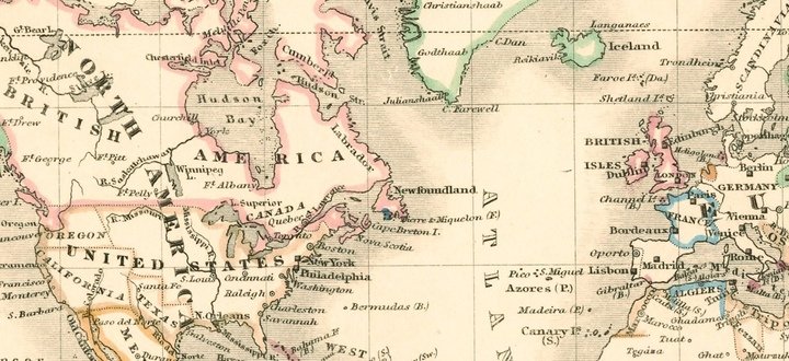 “Mercator” map of the world, London, c. 1850. Tissot Museum. 